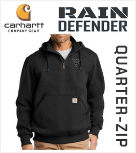 Carhartt RAIN DEFENDER Black QUARTER-ZIP Hood with Embroidered