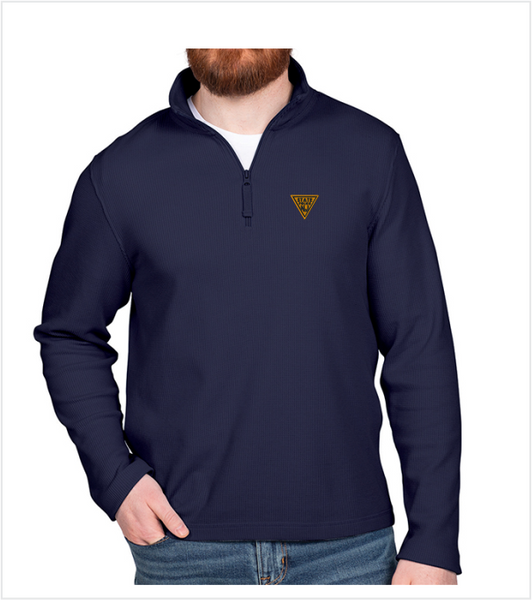 Charles River THERMAL WAFFLE KNIT Quarter-Zip Pullover with Embroidered Logo