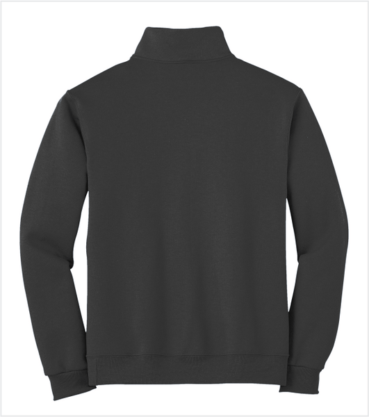 BLACK QUARTER-ZIP Sweatshirt Pullover with Embroidered Logo