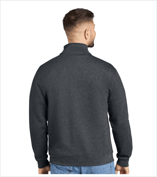DARK HEATHER Quarter-Zip Pullover with Embroidered Classic Logo