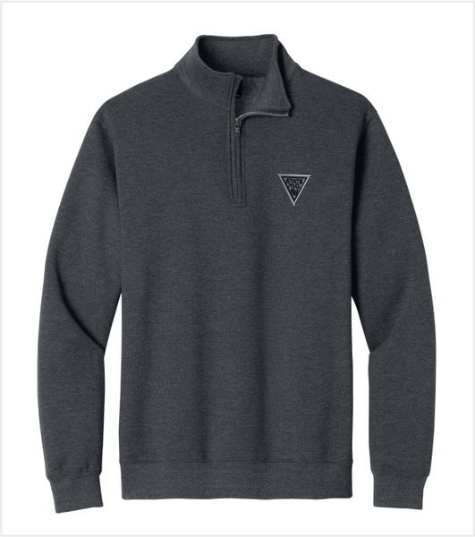 DARK HEATHER Quarter-Zip Pullover with Embroidered Classic Logo