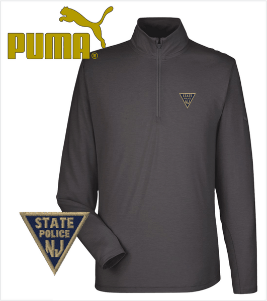 PUMA Black Performance Quarter-Zip Pullover with Embroidered Logo
