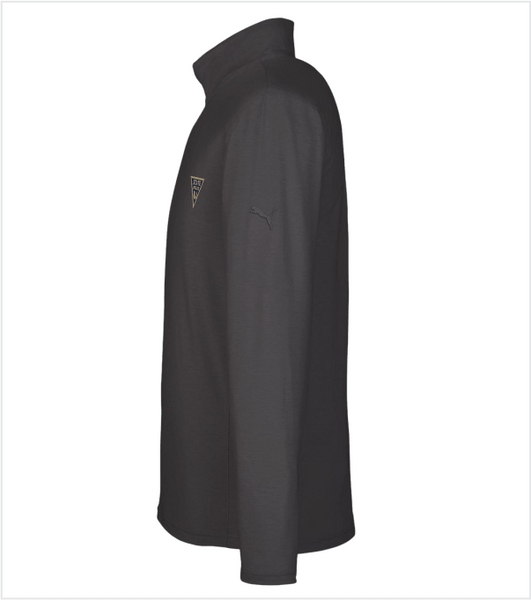 PUMA Black Performance Quarter-Zip Pullover with Embroidered Logo