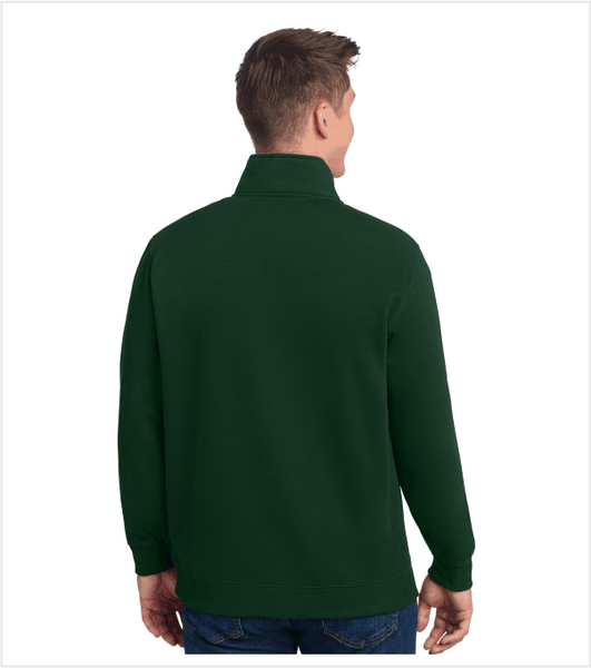 IRISH Quarter-Zip Pullover Forest Green with Embroidered Logo