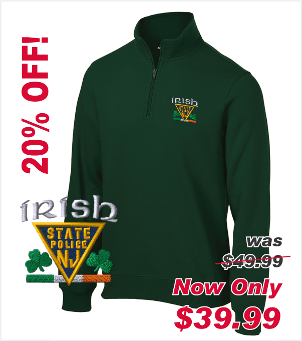 IRISH Quarter-Zip Pullover Forest Green with Embroidered Logo
