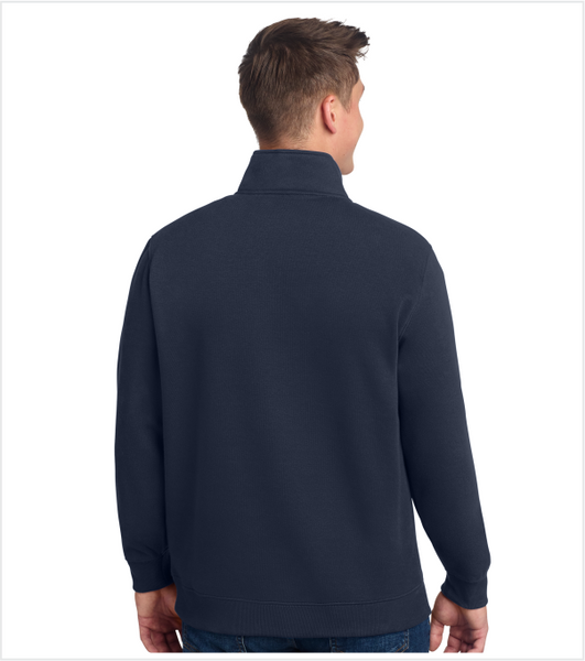 NAVY Quarter-Zip Pullover with Embroidered Classic Logo