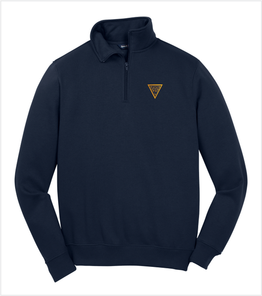NAVY Quarter-Zip Pullover with Embroidered Classic Logo