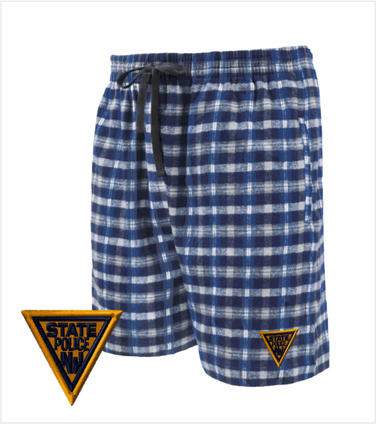 FLANNEL Navy Shorts with Pockets and Embroidered Logo