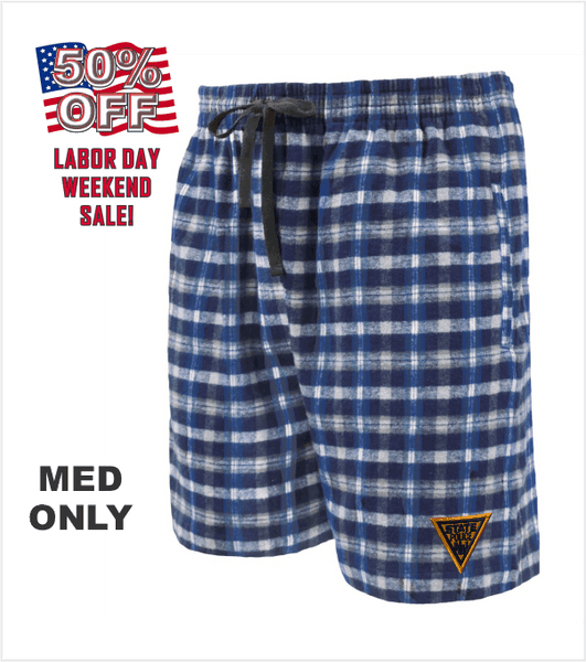 FLANNEL Navy Shorts with Pockets and Embroidered Logo