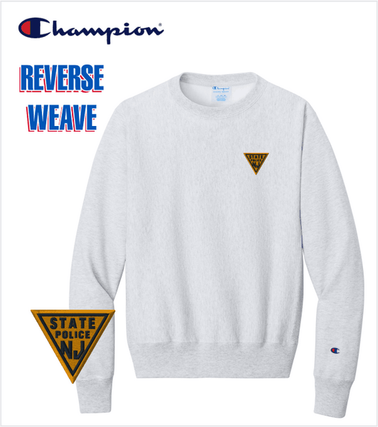 Champion REVERSE WEAVE Silver Grey Crewneck with Embroidered Logo