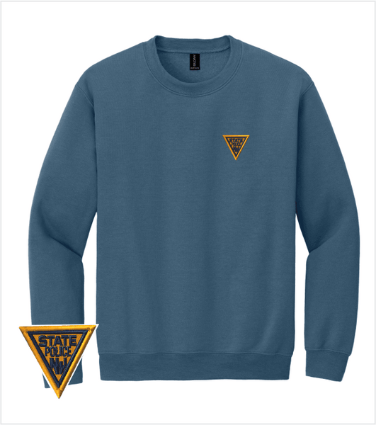 INDIGO BLUE Crewneck with Iconic Embroidered Logo