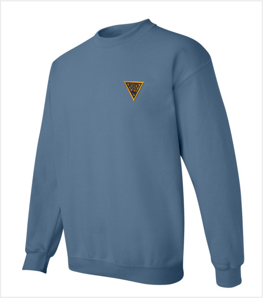 INDIGO BLUE Crewneck with Iconic Embroidered Logo
