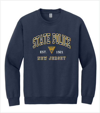 Navy Crewneck with Printed Full Front Logo