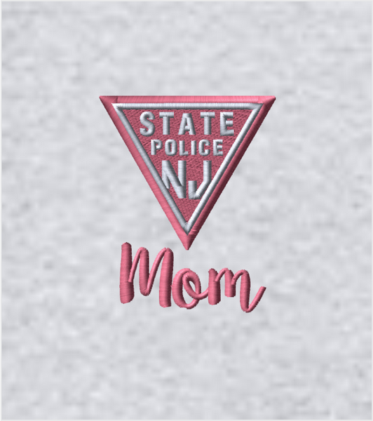 MOM! Ash Grey Crewneck with Iconic Triangle/Mom Embroidered Logo