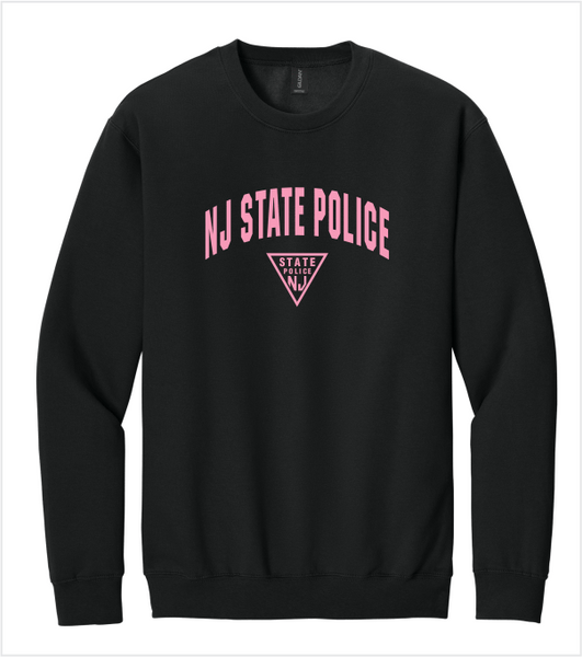 BLACK Crewneck with Printed AWARENESS PINK Full Front Logo