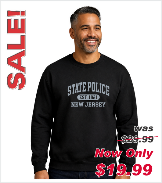 BLACK Crewneck with Printed Full Front Logo