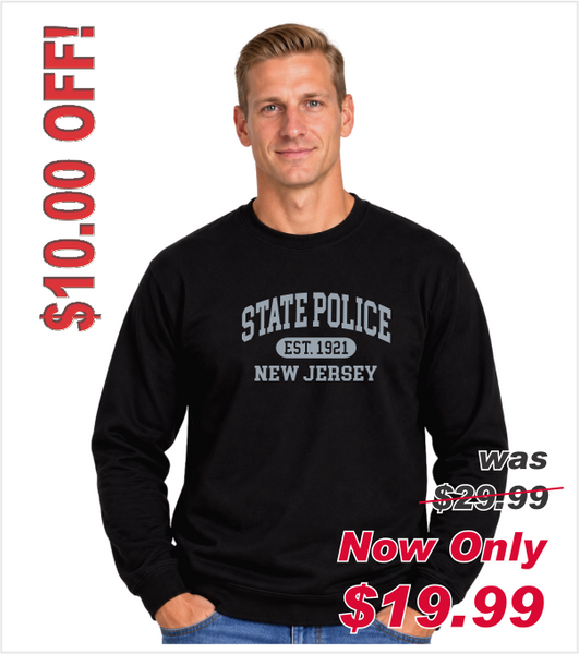 BLACK Crewneck with Printed Full Front Logo