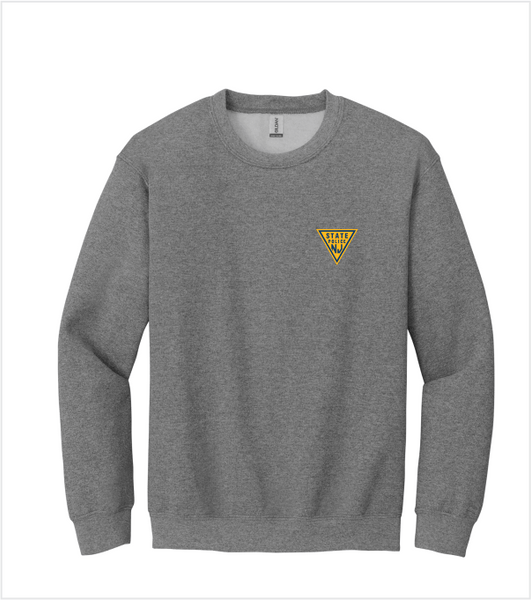 GRAPHITE HEATHER GREY Crewneck with Printed Classic Triangle Logo
