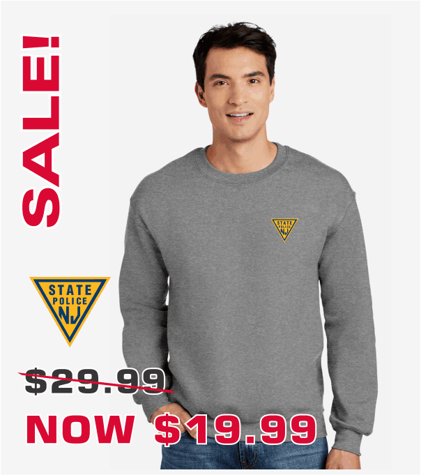 GRAPHITE HEATHER GREY Crewneck with Printed Classic Triangle Logo