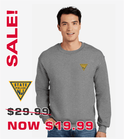 GRAPHITE HEATHER GREY Crewneck with Printed Classic Triangle Logo