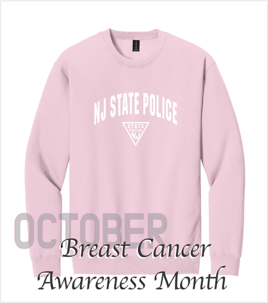 SOFTSTYLE Light Pink Crewneck with Printed Full Front Logo