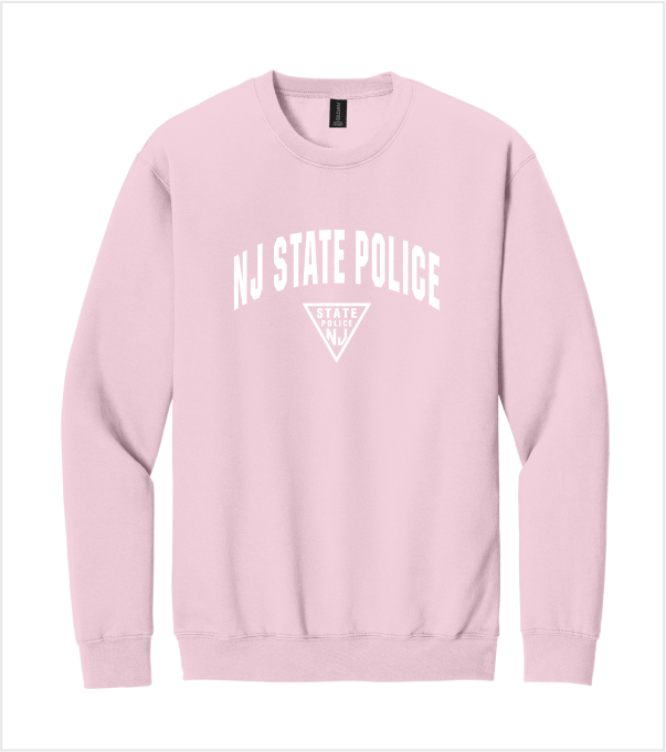 SOFTSTYLE Light Pink Crewneck with Printed Full Front Logo