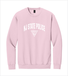 SOFTSTYLE Light Pink Crewneck with Printed Full Front Logo