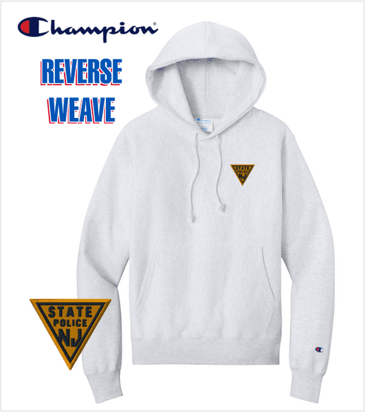 Champion REVERSE WEAVE Silver Grey Hood with Embroidered Logo