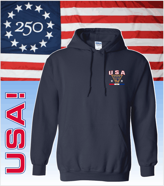 USA! Navy Hood with Embroidered USA Logo