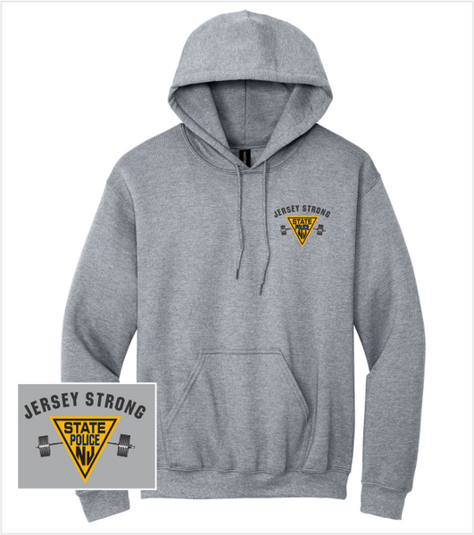 Athletic Grey HOOD Printed with JERSEY STRONG Logo