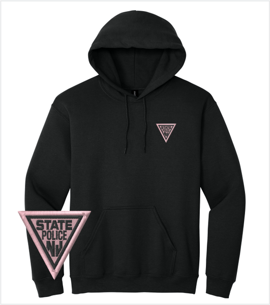 BLACK Hood with Embroidered AWARENESS PINK Left Chest Logo