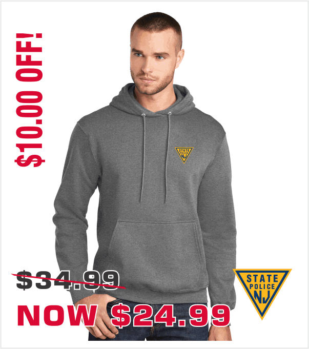 GRAPHITE HEATHER GREY HOOD with Printed Classic Triangle Logo