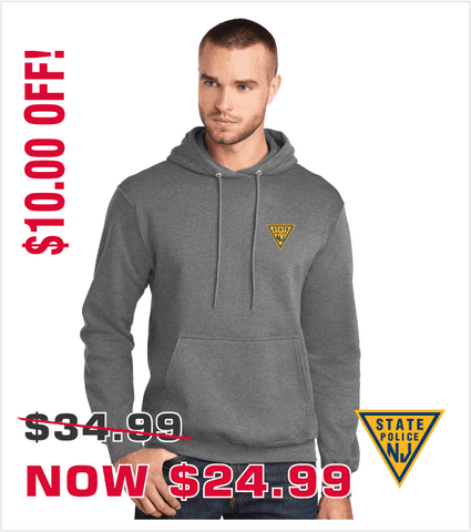 GRAPHITE HEATHER GREY HOOD with Printed Classic Triangle Logo