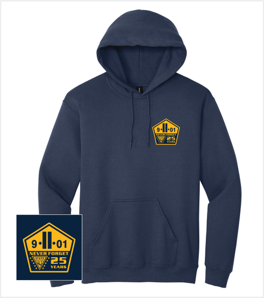 NEVER FORGET 9.11.01 Navy Hood with Commemorative Left Chest Logo