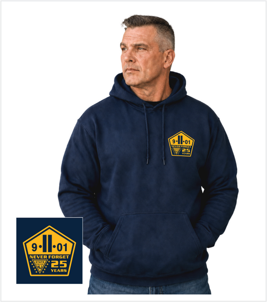 NEVER FORGET 9.11.01 Navy Hood with Commemorative Left Chest Logo