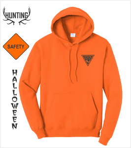 SAFETY ORANGE Hood with Black Printed Classic Logo