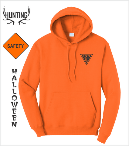 BRIGHT ORANGE Hood with Black Printed Classic Logo