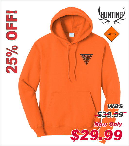 SAFETY ORANGE Hood with Black Printed Classic Logo