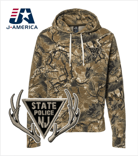 Outdoor CAMO Hooded Sweatshirt with Embroidered ANTLERS Logo