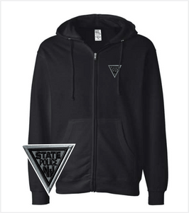 BLACK FULL-ZIP PREMIUM Hood with Embroidered Logo