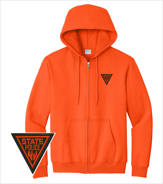 SAFETY ORANGE FULL-ZIP PREMIUM Hood with Embroidered Logo