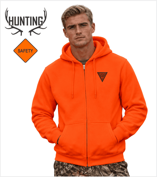 SAFETY ORANGE FULL-ZIP PREMIUM Hood with Embroidered Logo