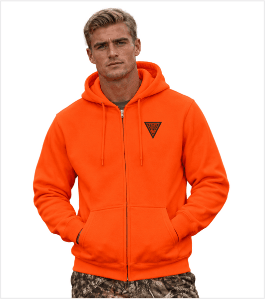 SAFETY ORANGE FULL-ZIP PREMIUM Hood with Embroidered Logo