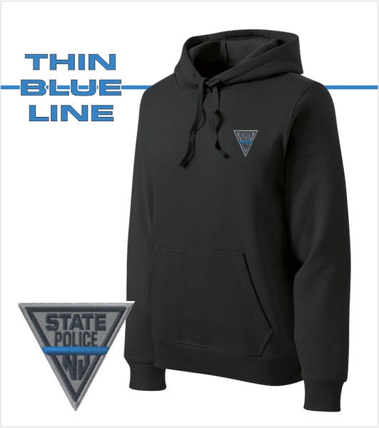 THIN BLUE LINE - Premium Black Hoodie with Embroidered TBL Logo