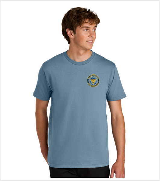 MARINE SERVICES STONE BLUE T-shirt with Left Chest and Back Printed Logos
