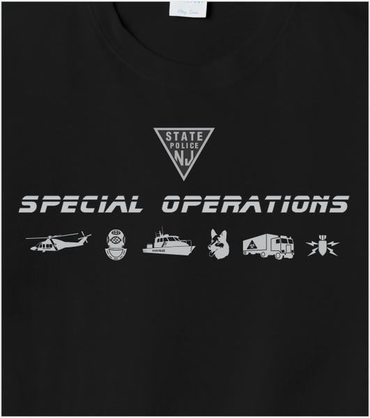 SPECIAL OPERATIONS Black T-shirt with Printed Logo