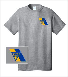 TALL ATHLETIC GREY T-Shirt with Printed Logo in Gold and Navy