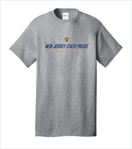 TALL ATHLETIC GREY T-Shirt to 4XLT with Printed Logo in Gold and Navy
