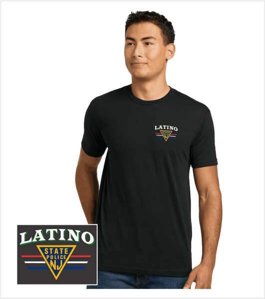 LATINO Black PREMIUM T-shirt with Printed Multi-color Logo