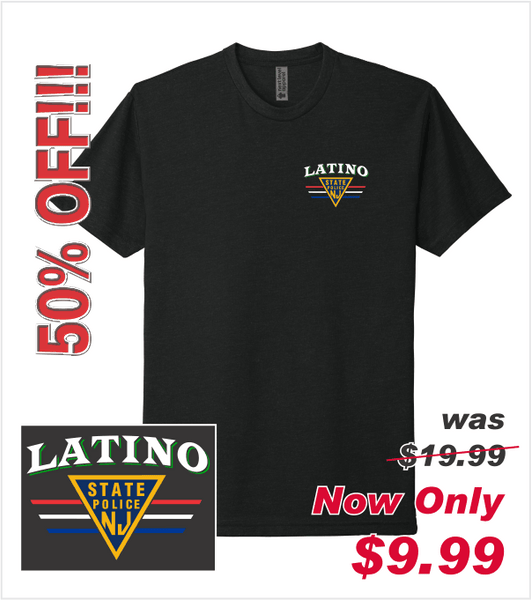 LATINO Black PREMIUM T-shirt with Printed Multi-color Logo